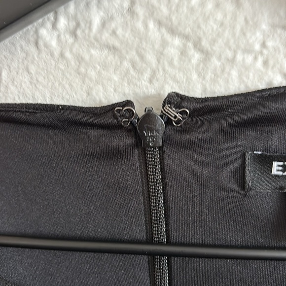 Express Black Faux Leather accent zip back one piece jumpsuit Large - Picture 4 of 9